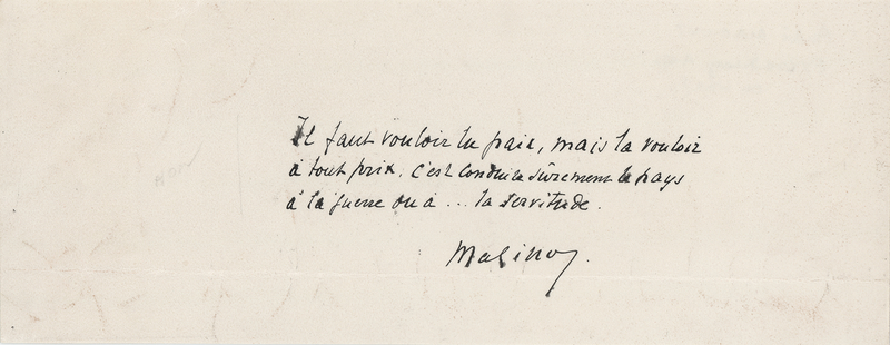 Lot 22 Andre Maginot Autograph Quote Signed - 