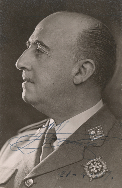 Lot 208 Francisco Franco Signed Photograph