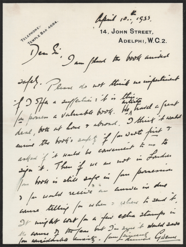 Lot 421 Edmund Gwenn Autograph Letter Signed