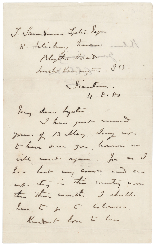 Lot 273 Charles 'Chinese' Gordon Autograph Letter Signed from China