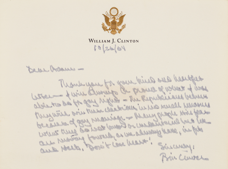 Lot 190 Bill Clinton Autograph Letter Signed - 