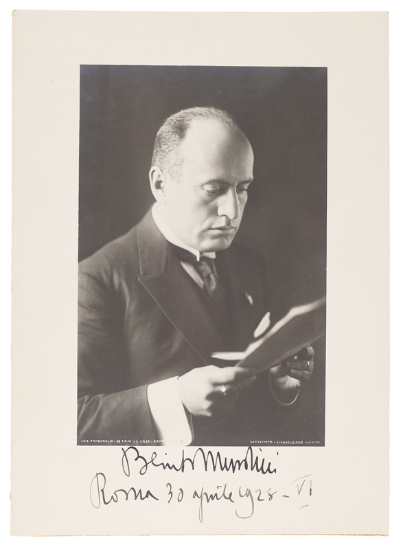 Lot 14 Benito Mussolini Signed Photograph