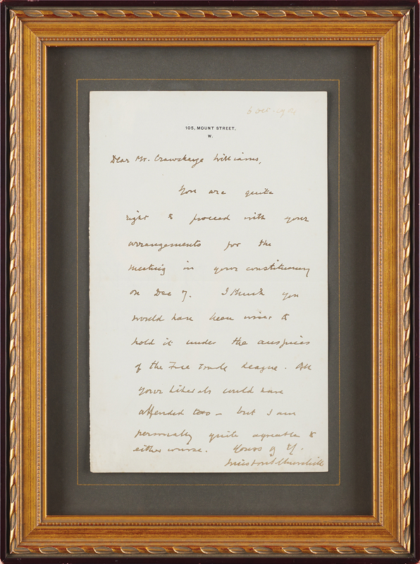 Lot 4 Winston Churchill Autograph Letter Signed: 