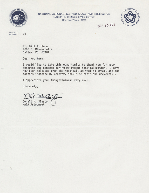 Lot 335 Deke Slayton Typed Letter Signed