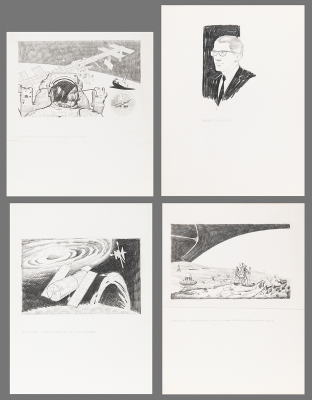 Lot 338 NASA: James Dean (4) Original Sketches