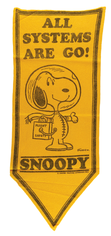 Lot 301 Apollo-Era Snoopy 'All Systems Are Go!' Pennant (1969)