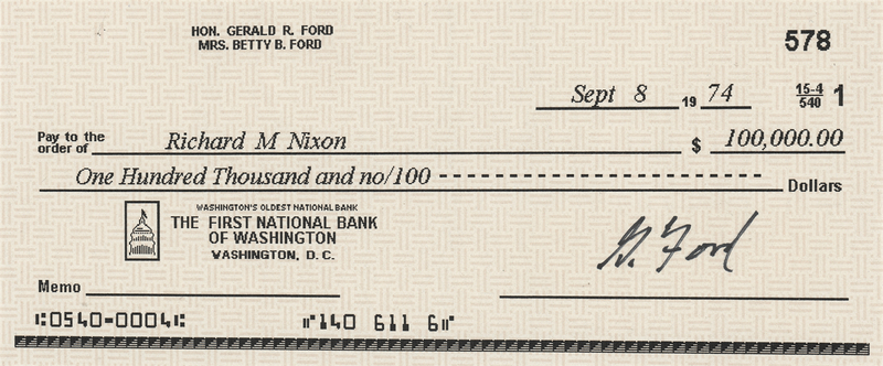 Lot 175 Gerald Ford Signed Mock Check