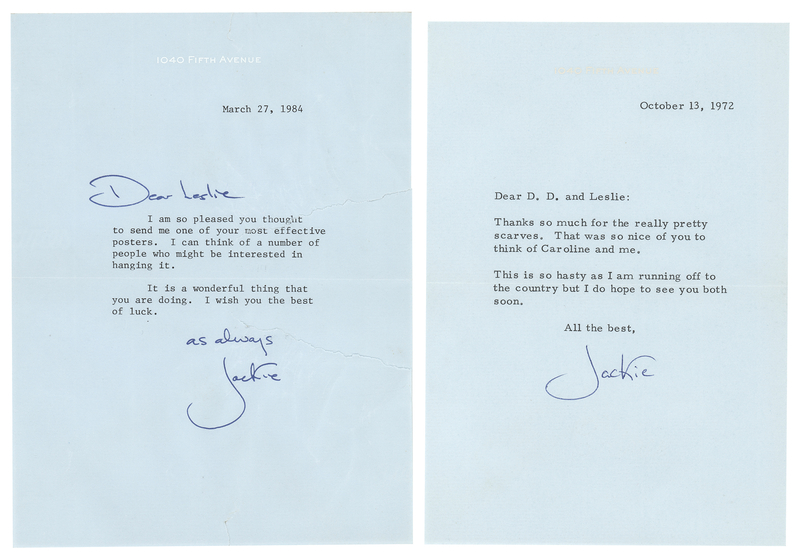 Lot 171 Jacqueline Kennedy (2) Typed Letters Signed to Her Favored Fabric Designers