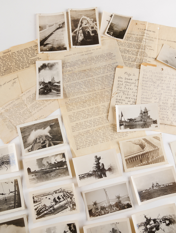 Lot 141 World War II U.S. Navy Destroyer Collection with John Steinbeck Typescript and (26) Period Photographs