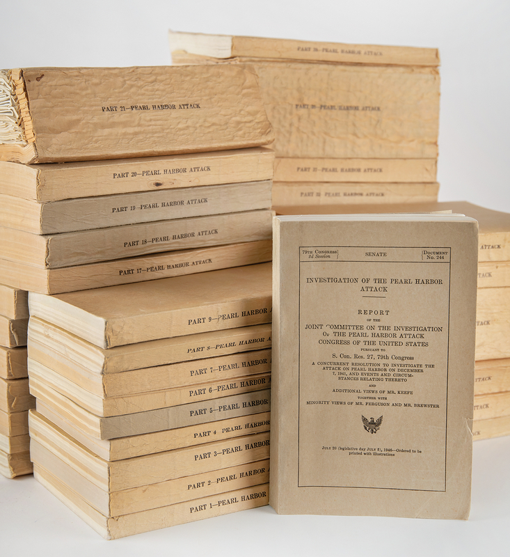 Lot 35 Pearl Harbor: Hearings and Report of the Joint Committee on the Investigation of the Attack (40 Volumes)