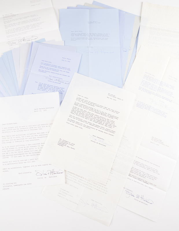 Lot 413 Olivia de Havilland Collection of (27) Typed Letters Signed on Her Life, Career, and Errol Flynn