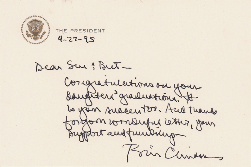 Lot 192 Bill Clinton Autograph Letter Signed as President