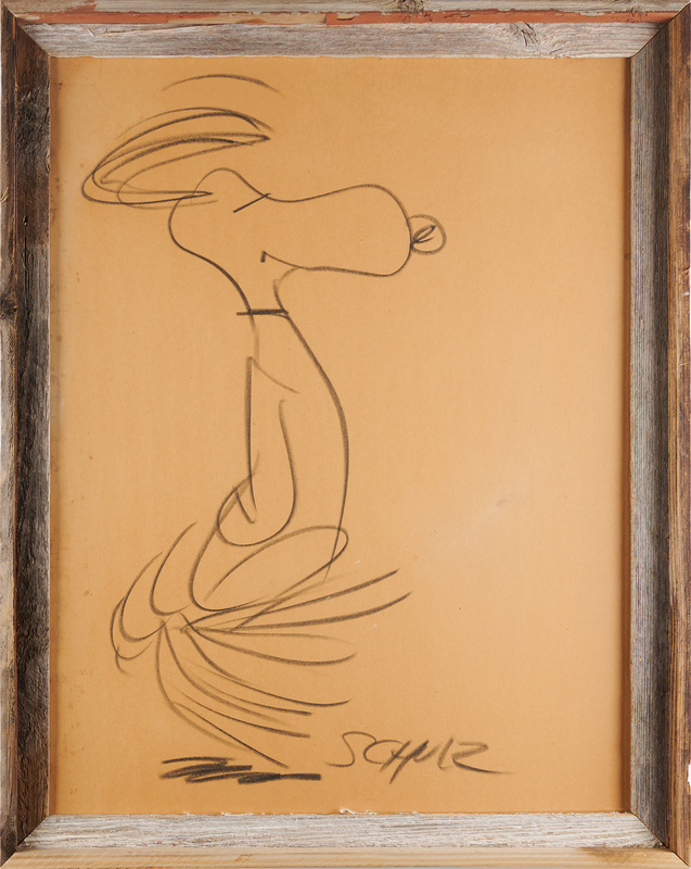 Lot 359 Charles Schulz Oversized Signed Sketch of Snoopy