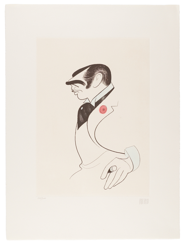 Lot 344 Al Hirschfeld Signed Etching - 'Clark Gable' (Ltd. Ed. #129/200) (15˝ x 20˝)