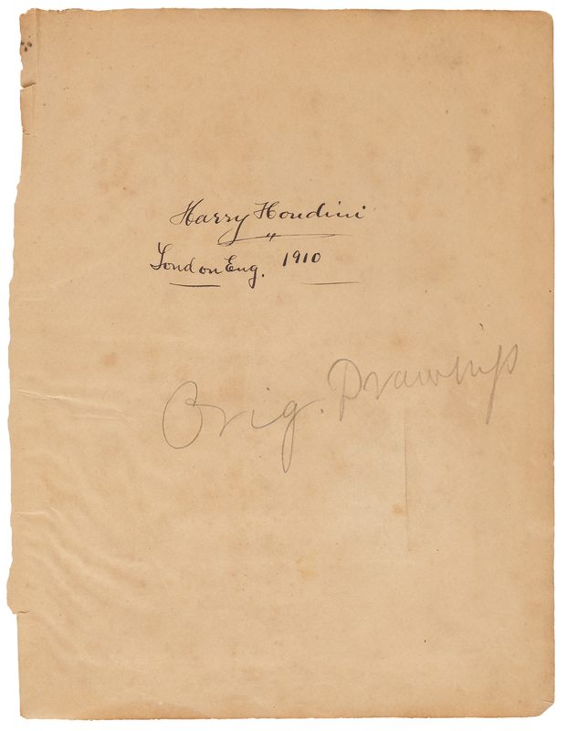 Lot 430 Harry Houdini Signature