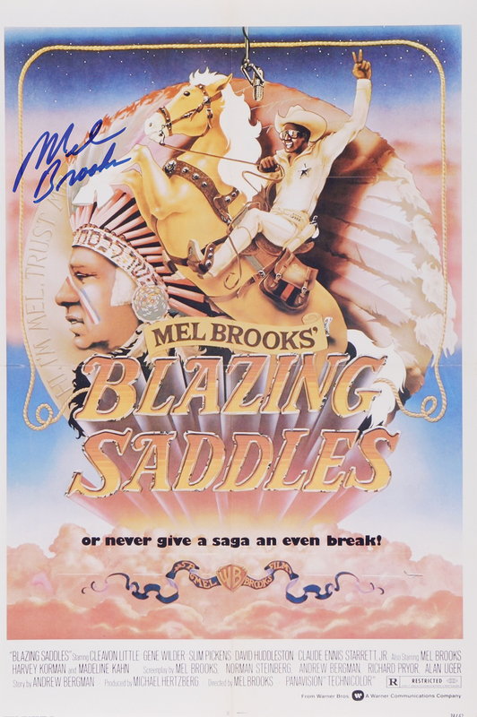 Lot 409 Mel Brooks Signed Oversized Photograph - Blazing Saddles