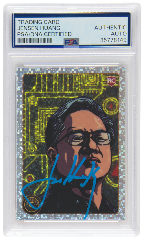 Lot 232 Jensen Huang Signed Trading Card