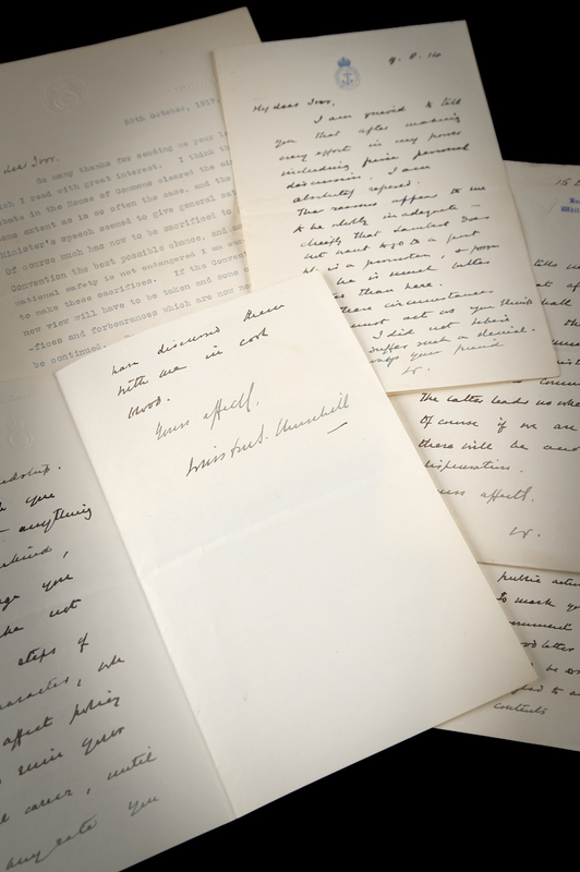 Lot 3 Winston Churchill (5) “Secret” Autograph and Typed Letters Signed, Offering Candid Political Advice to His First Cousin, with (9) Related Letters from Randolph Churchill, Alfonso XIII, and George V