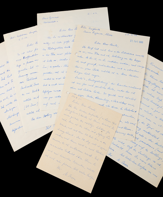 Lot 234 Max Born (5) Autograph Letters Signed on Quantum Field Theory, Mentioning Bohr, Heisenberg, and von Weizsäcker