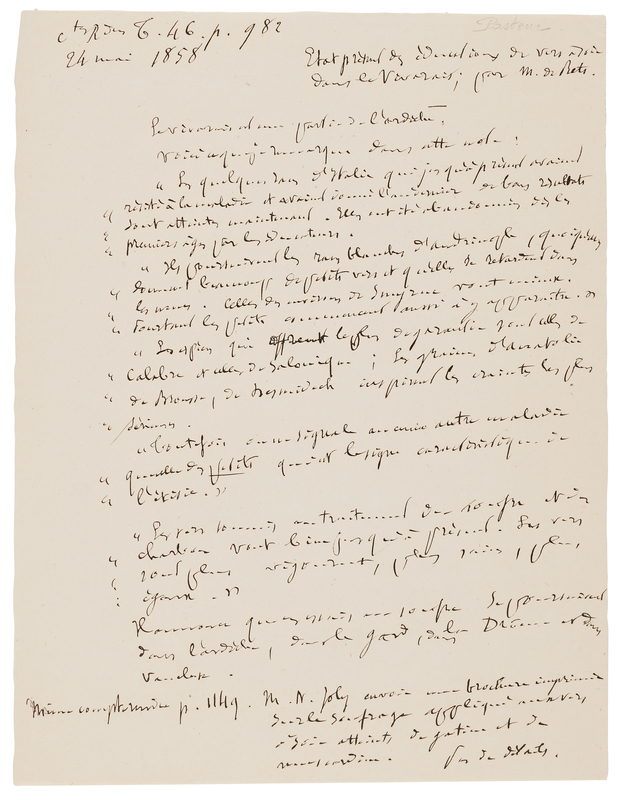 Lot 246 Louis Pasteur Handwritten Notes on the Silkworm Epidemic