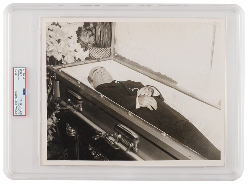 Lot 260 Al Capone Original Funeral Photograph - PSA Type I