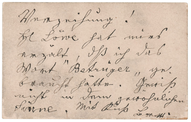 Lot 395 Anton Bruckner Handwritten Note on Calling Card