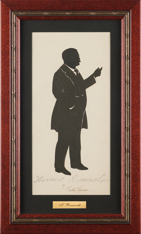 Lot 166 Theodore Roosevelt Signed Hand-Cut Silhouette by Beatrix Sherman