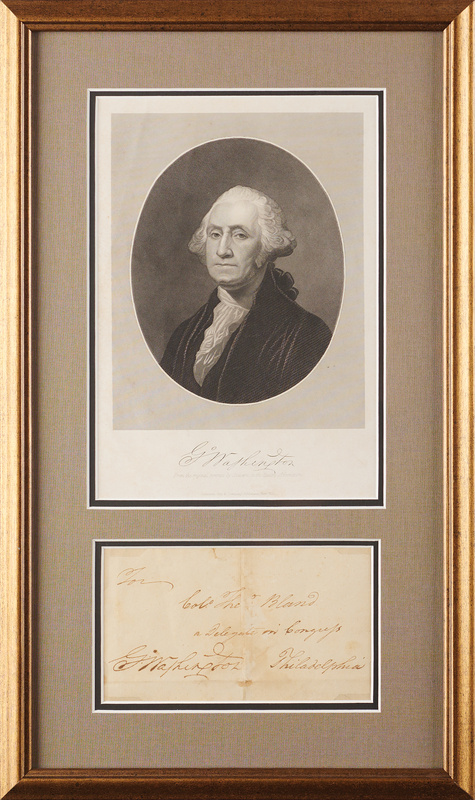Lot 150 George Washington Signed Free Frank, Addressed to a Virginia Delegate in the Final Years of the Revolutionary War