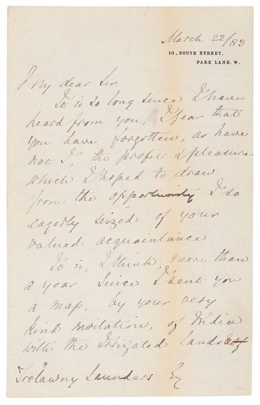Lot 226 Florence Nightingale Autograph Letter Signed on Irrigation in India