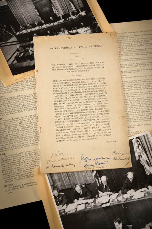 Lot 122 Nuremberg Trials: International Military Tribunal Indictment Signed by All (8) Judges