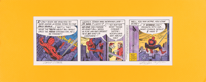 Lot 356 Stan Lee and Larry Lieber Signed Spider-Man Comic Strip Print (Ltd. Ed. #191/1000)