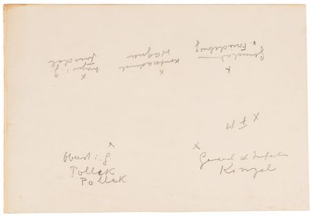 Lot #91 Hans-Georg von Friedeburg Hand-Drawn Seating Chart for the German Surrender at Lüneburg Heath (May 4, 1945) - Image 1