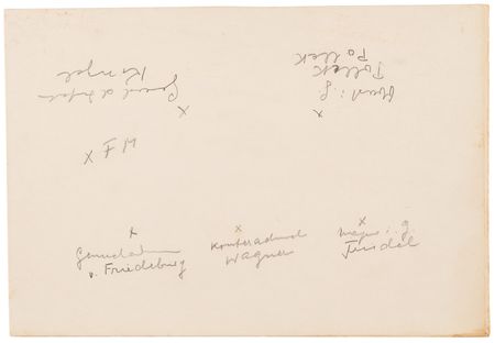 Lot #91 Hans-Georg von Friedeburg Hand-Drawn Seating Chart for the German Surrender at Lüneburg Heath (May 4, 1945) - Image 2