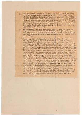 Lot #131 Nuremberg Trials: Baldur von Schirach Document Signed, Denying Knowledge of Nazi Extermination Camps: 
