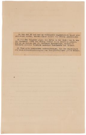 Lot #125 Nuremberg Trials: Hermann Goring Document Signed, Denying Prior Knowledge of Kristallnacht: 