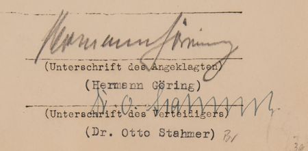 Lot #126 Nuremberg Trials: Hermann Goring Document Signed, Requesting His Secretary's Testimony: 