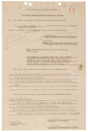Lot #130 Nuremberg Trials: Wilhelm Keitel Document Signed, Summoning Winston Churchill's Nephew as a Witness - Image 3