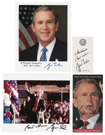 Lot #193 George W. Bush (4) Signed Items