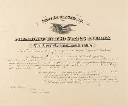 Lot #164 Grover Cleveland Document Signed as