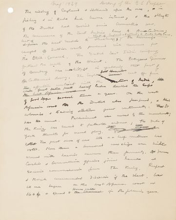 Lot #7 Winston Churchill Handwritten Working Draft for A History of the English-Speaking Peoples, Documenting the 