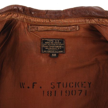 Lot #49 World War II: William F. Stuckey’s B-24 'The Dreamer' A-2 Bomber Jacket and (30) Mission-Used Bomb Fuse Pins with Military Archive Including Award Citations, Photographs, and Patches - Image 5