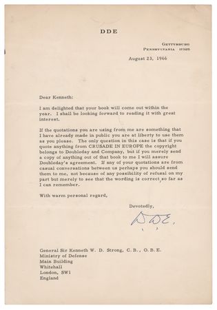 Lot #72 Dwight D. Eisenhower Typed Letter Signed