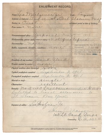 Lot #170 Dwight D. Eisenhower Early Signed 'U.S. Army Honorable Discharge' Document (December 1, 1918) - Image 2