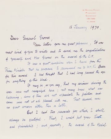 Lot #96 James Chadwick Autograph Letter Signed to