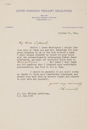 Lot #95 Frederick Lindemann, 1st Viscount Cherwell