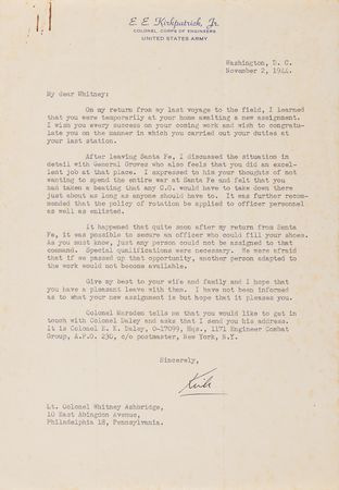 Lot #99 Elmer E. Kirkpatrick War-Dated Typed