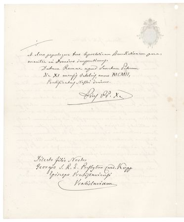 Lot #223 Pope Pius X Autograph Letter Signed, Congratulating the Prince-Bishop of Breslau on Priestly and Episcopal Anniversaries - Image 2