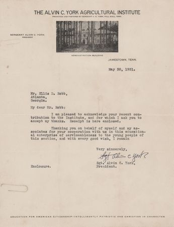 Lot #269 Sgt. Alvin C. York Typed Letter Signed