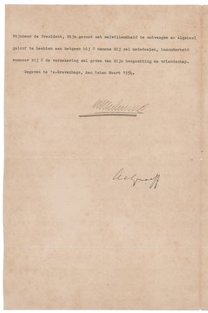 Lot #28 Queen Wilhelmina Document Signed - Image 2