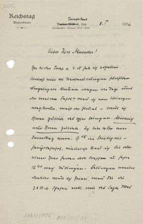 Lot #17 Gregor Strasser Autograph Letter Signed